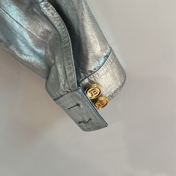 BALMAIN
Metallic-Effect Cropped Denim Jacket - Picture 6 of 9